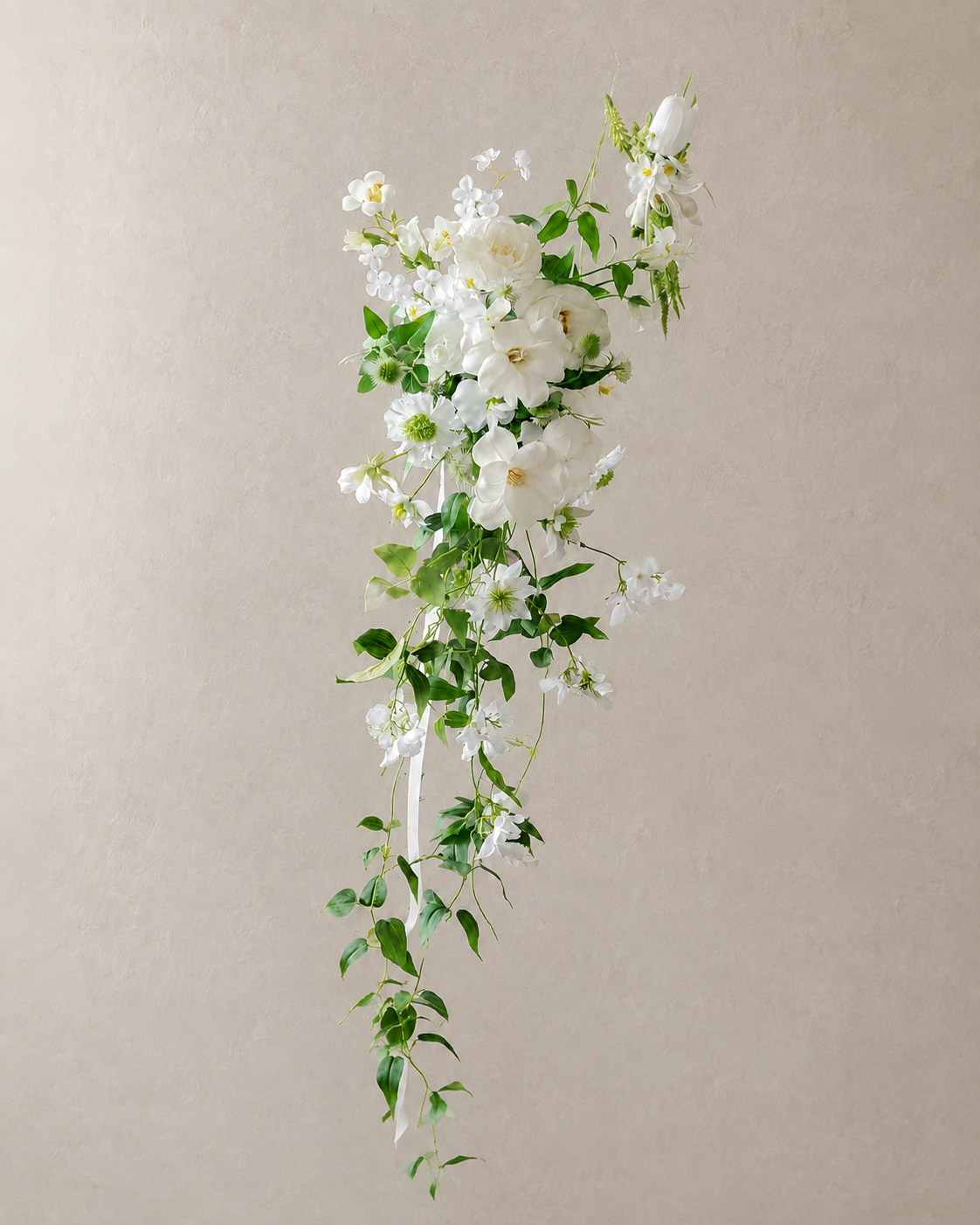Verdant Trail bridal bouquet product-only shot on plain background, full length