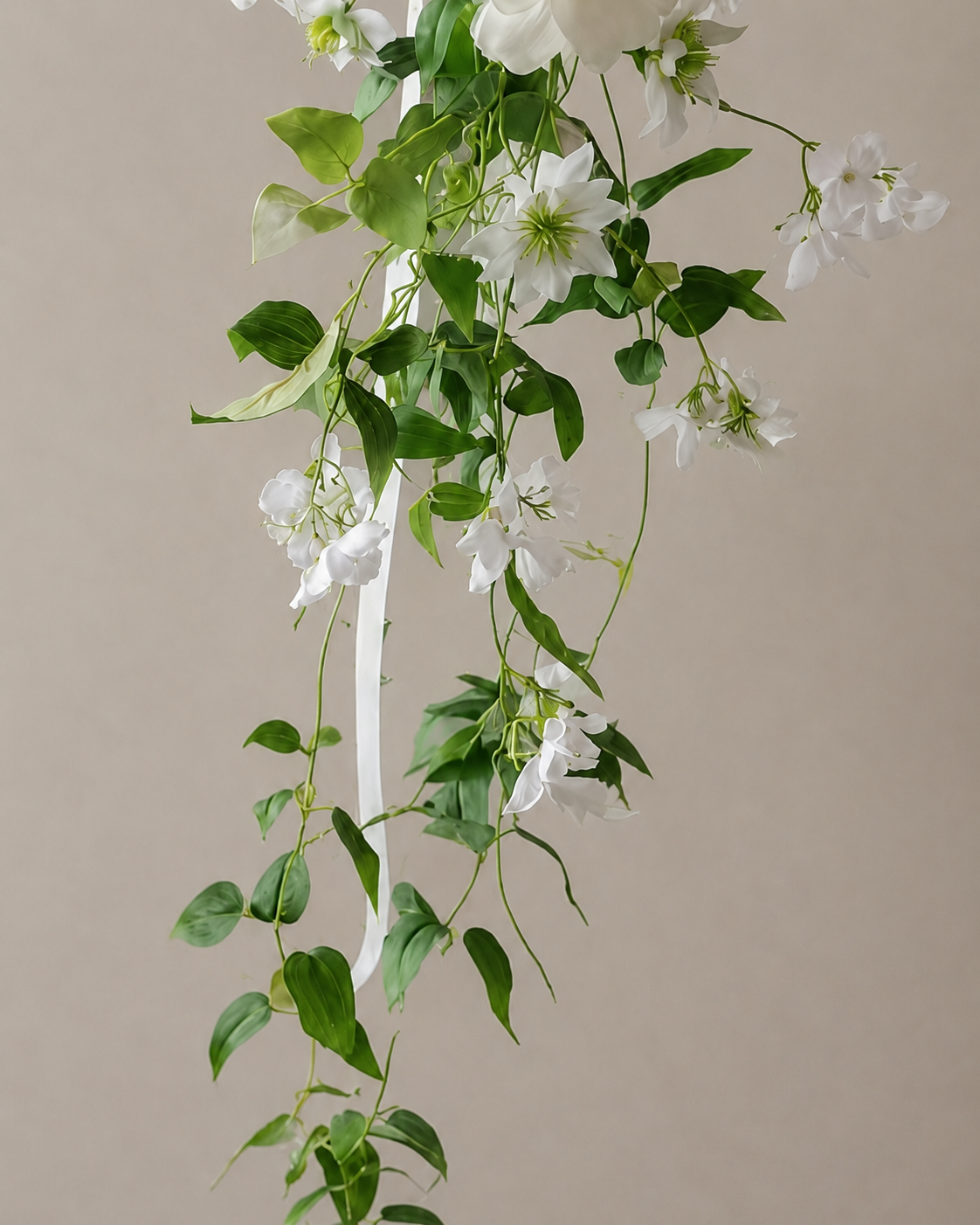 Verdant Trail bridal bouquet product-only shot on plain background showing trailing vine foliage