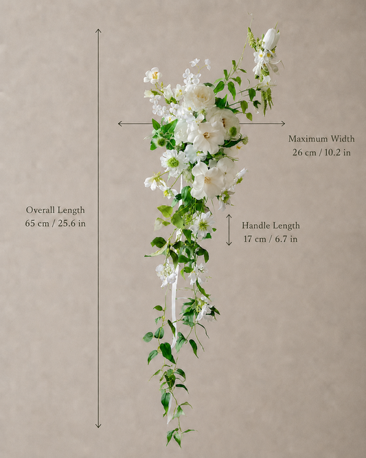 Verdant Trail — White Garden Rose & Trailing Vine Bridal Bouquet