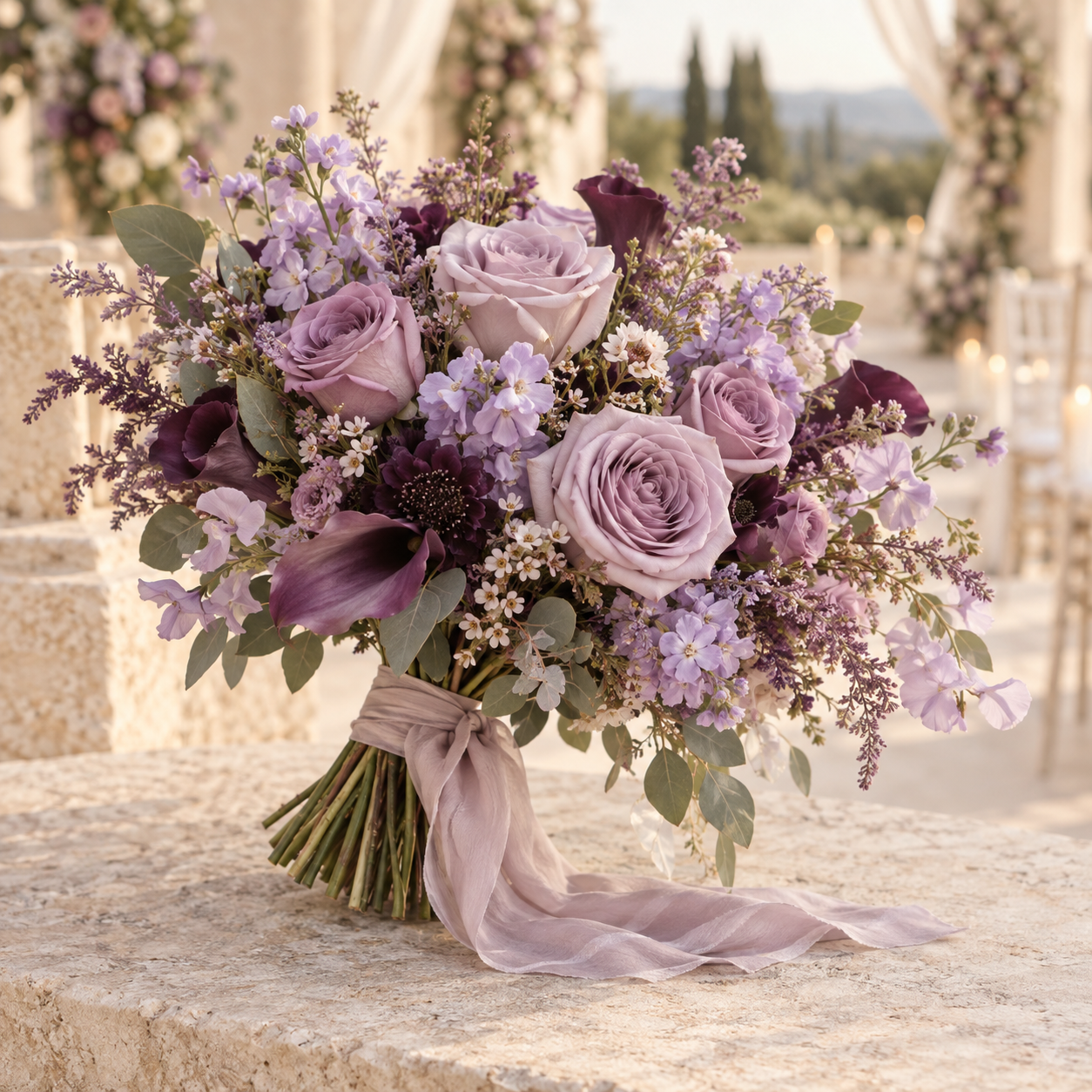 Purple & Violet wedding flowers